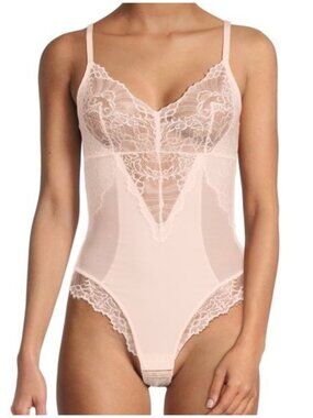 Pinsy Shapewear Lace Bodysuit | Blush Pink | Pretty Lace Trim | Size XL | NWOT